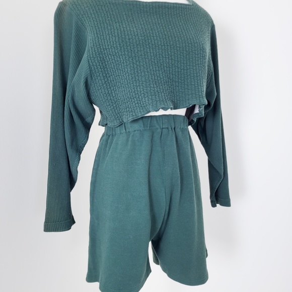 Vintage Coord Set Green Women's Top & Shorts - Picture 4 of 8